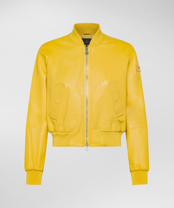 Short leather bomber jacket - Peuterey
