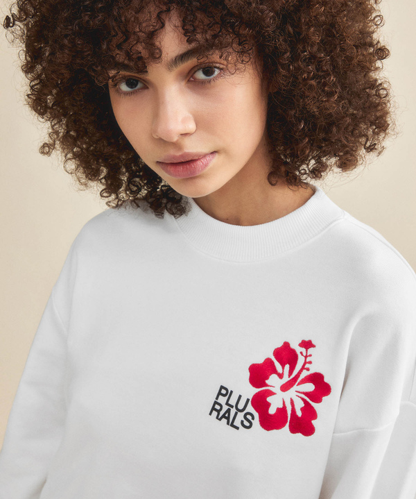 Cropped sweatshirt with chest embroidery - Peuterey