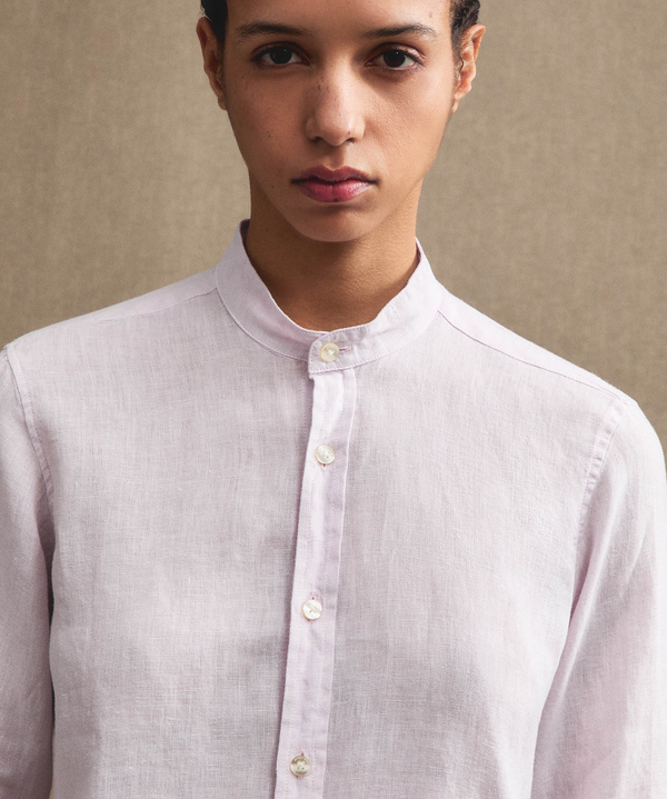 Mandarin collar linen shirt - Peuterey