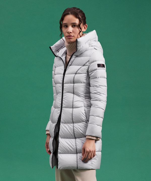 Piumino donna lungo grigio clearance