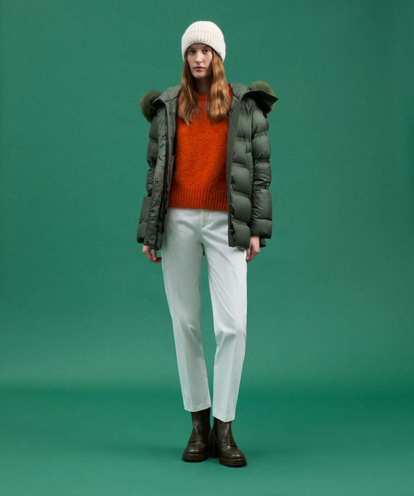 Puffer Jacket With Fur-Trimmed Hood - Peuterey