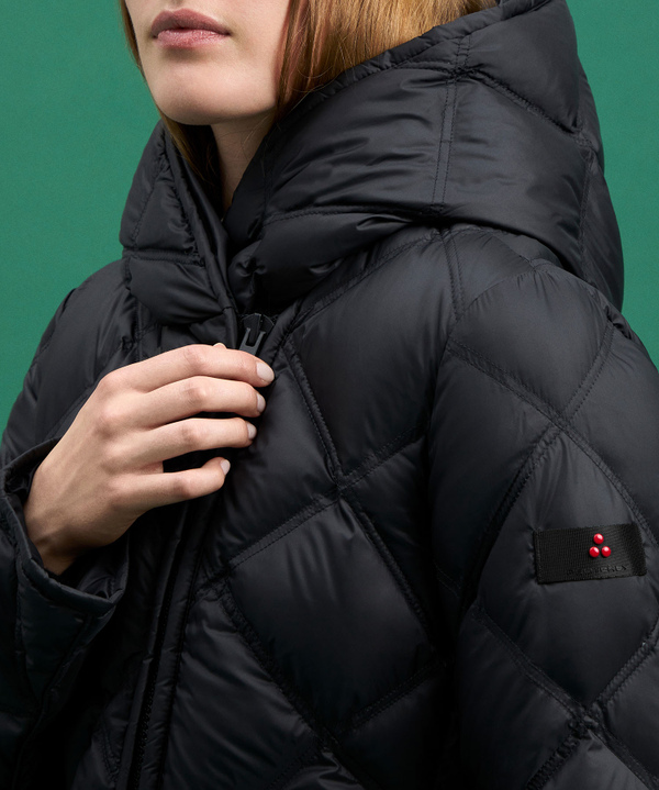 Long Down Jacket With Diamond Quilting - Peuterey