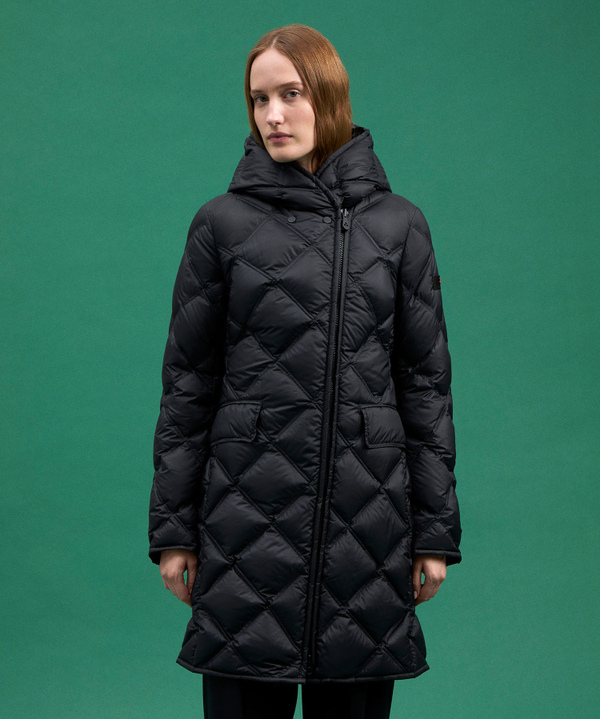 Long Down Jacket With Diamond Quilting - Peuterey
