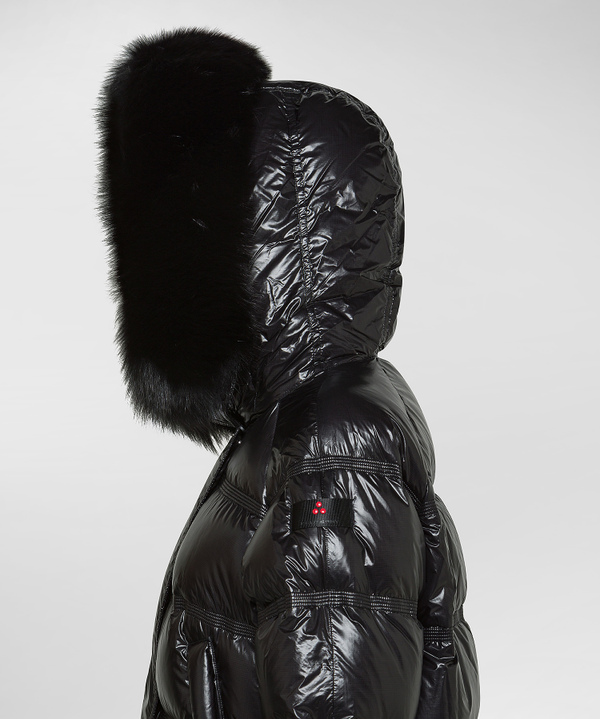 Piumino lucido in nylon ripstop da donna nero Peuterey