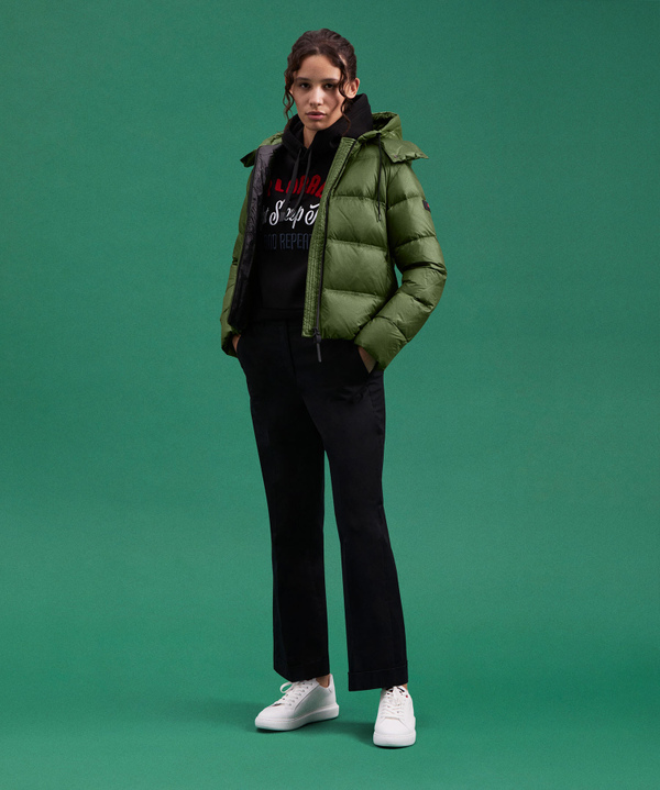 Lightweight ripstop nylon bomber jacket for women green Peuterey