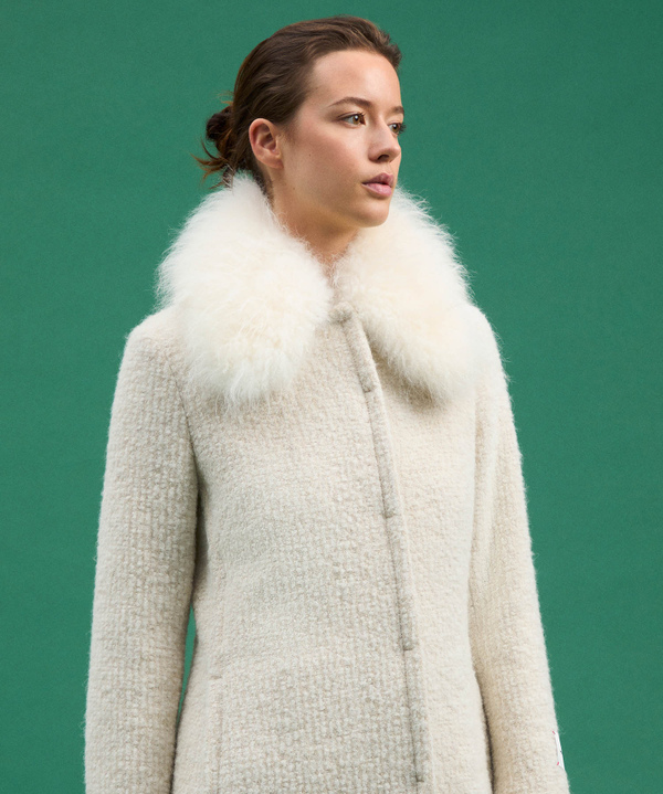 Long Coat With Cashmere Goat Collar - Peuterey