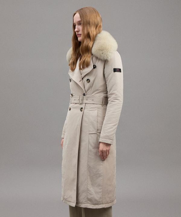 Langer Trenchcoat mit Pelz - Peuterey