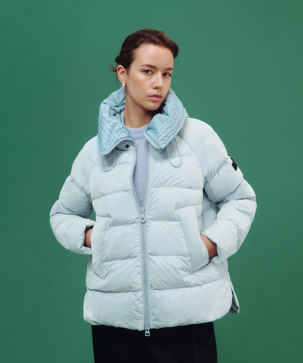 Down Jacket With Large Textured Hood - Peuterey