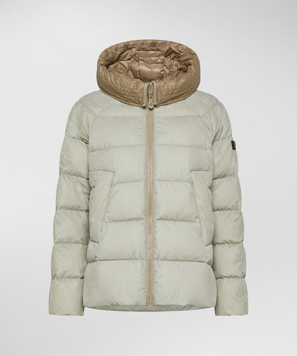 DAUNENJACKE MIT AUSLADENDER, GEARBEITETER KAPUZE - Peuterey