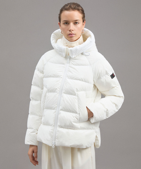 DAUNENJACKE MIT AUSLADENDER, GEARBEITETER KAPUZE - Peuterey