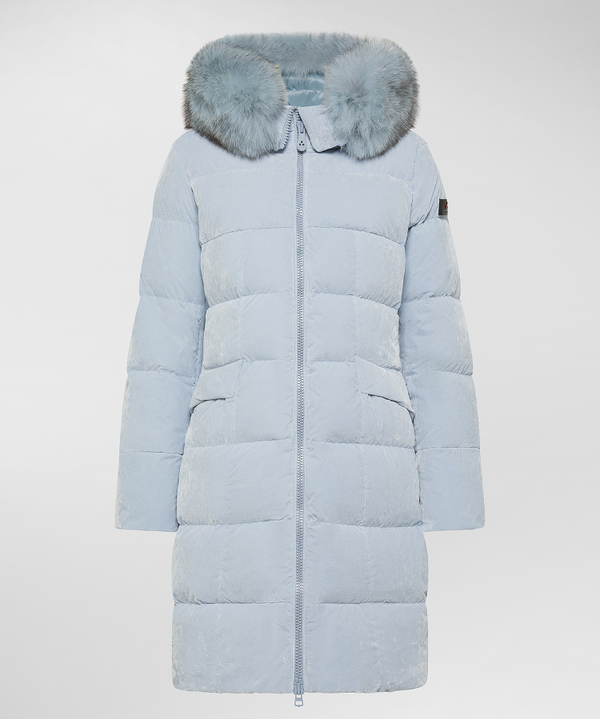Iridescent-Looking Down Jacket With Fur - Peuterey