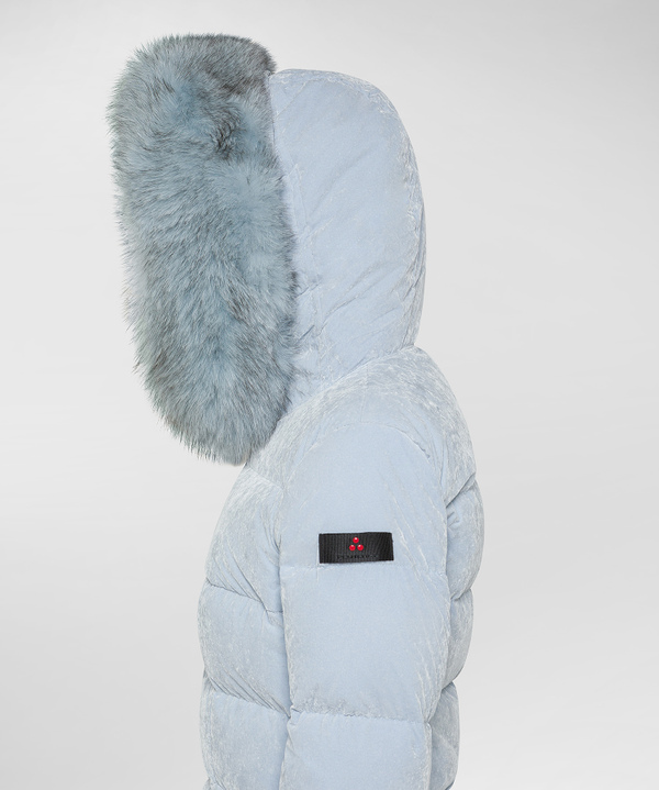 Iridescent-Looking Down Jacket With Fur - Peuterey