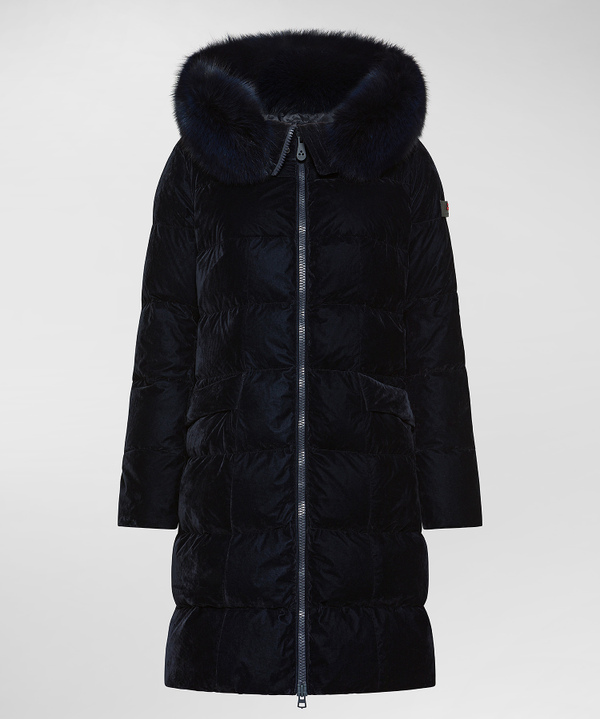 Changierende Daunenjacke mit Pelz - Peuterey