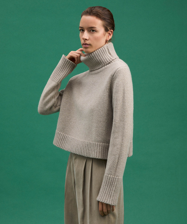 STRANDED CASHMERE BLEND SWEATER - Peuterey