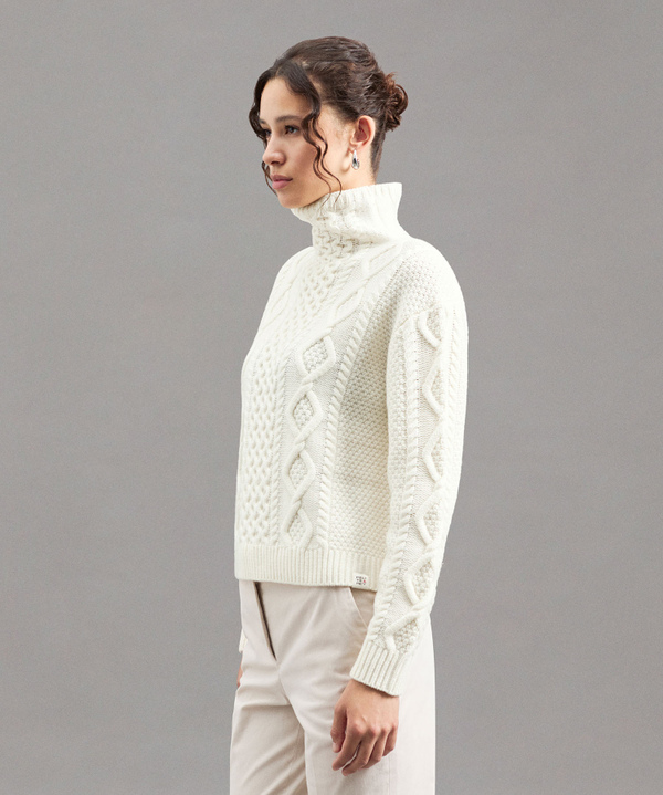 Turtleneck Sweater With Aran Pattern - Peuterey