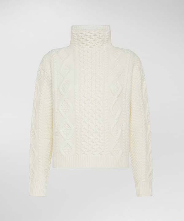 Peuterey Maglione A Collo Alto Con Motivo Aran
