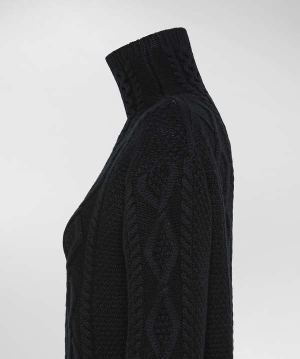 Pullover mit hohem Kragen und Aran-Strickmuster - Peuterey