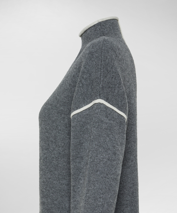 Maglione Misto Cachemire Con Dettagli Bianchi - Peuterey