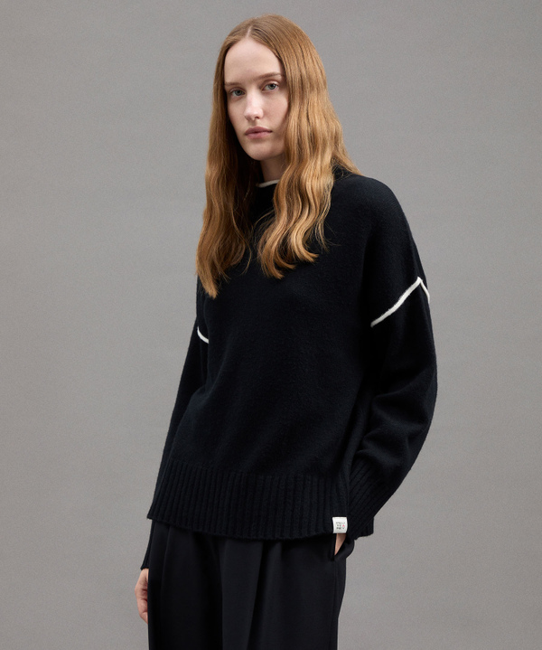 Maglione Misto Cachemire Con Dettagli Bianchi - Peuterey