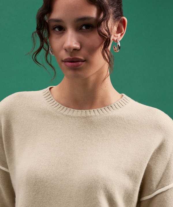 PULLOVER AUS KASCHMIRMISCHUNG MIT KONTRASTREICHEN DETAILS - Peuterey