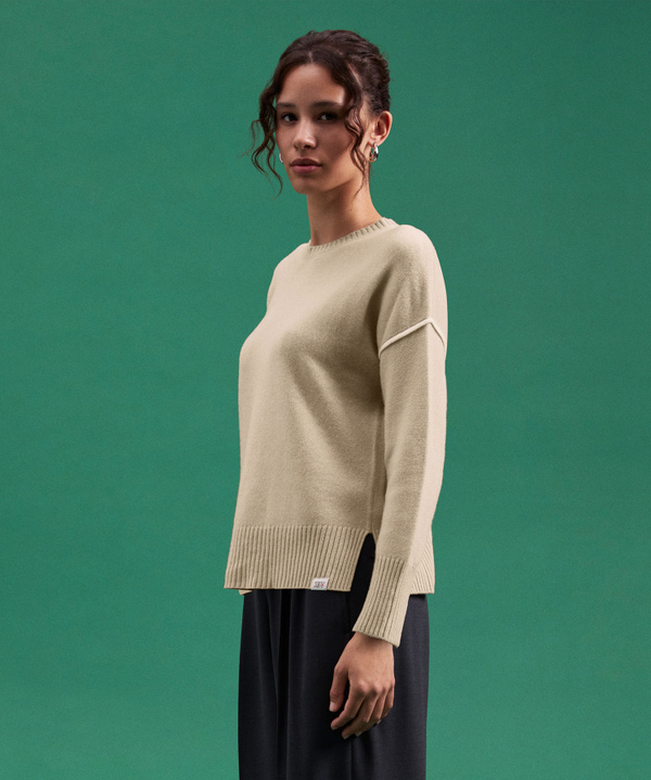 PULLOVER AUS KASCHMIRMISCHUNG MIT KONTRASTREICHEN DETAILS - Peuterey