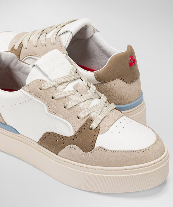 Leather Sneakers With Suede Details - Peuterey