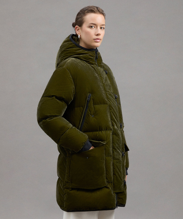 Parka Lungo In Tela Di Nylon Floccata - Peuterey