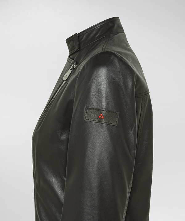 Dyed Nappa leather biker jacket with asymmetrical zip - Peuterey