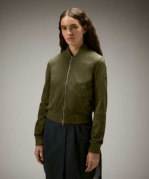 Short suede leather bomber jacket - Peuterey
