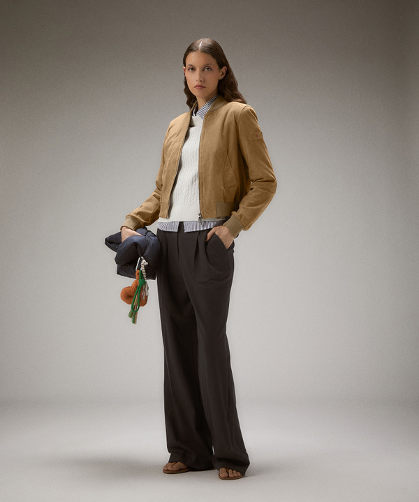 Short suede leather bomber jacket - Peuterey