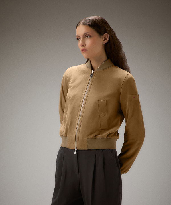 Short suede leather bomber jacket - Peuterey