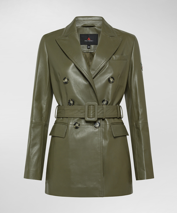 Dyed Nappa leather trench coat with belt - Peuterey