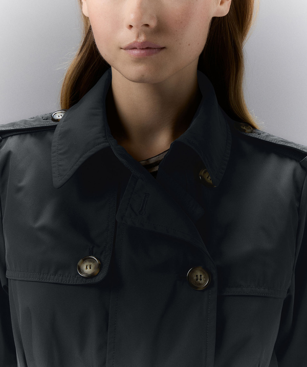 Double-breasted taffeta trench coat with belt - Peuterey