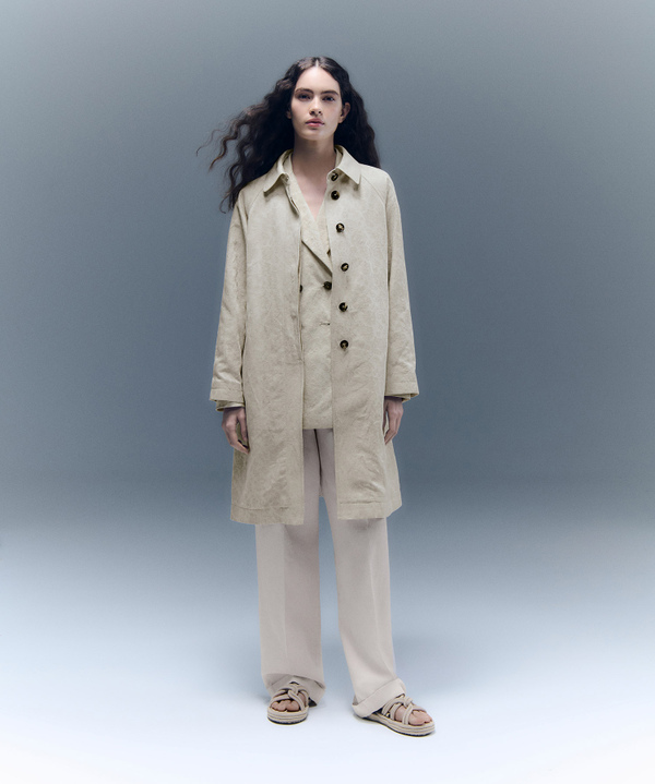 Damask-effect jacquard trench coat - Peuterey