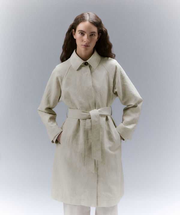 Damask-effect jacquard trench coat - Peuterey