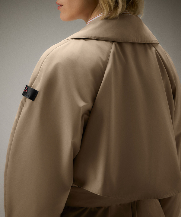 Double-breasted taffeta trench coat with belt - Peuterey