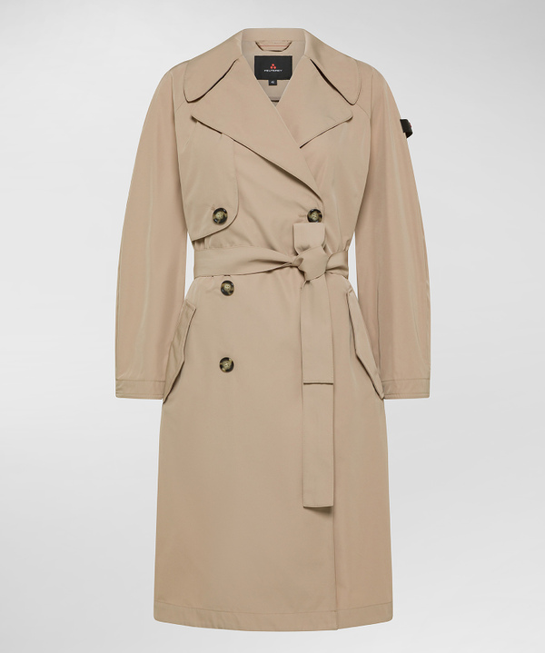 Double-breasted taffeta trench coat with belt - Peuterey