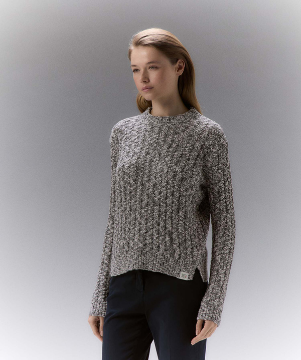 Stranded cotton cable-knit sweater - Peuterey