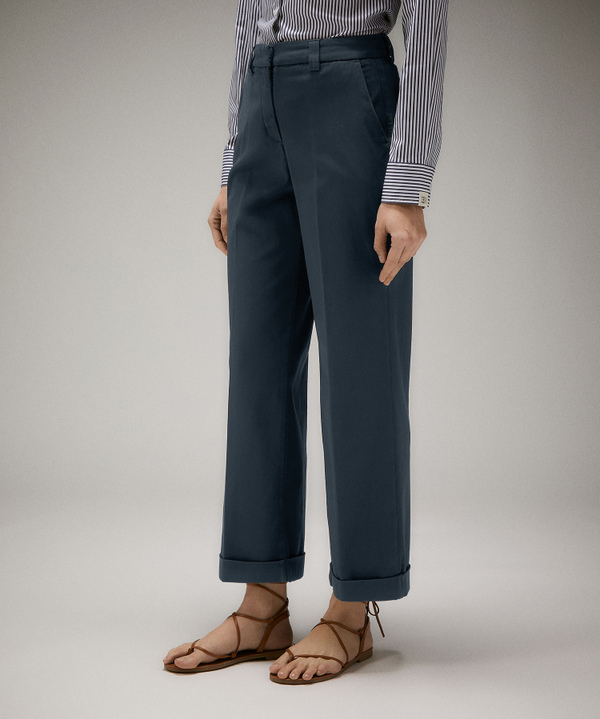 Stretch cotton gabardine trousers - Peuterey