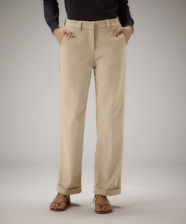Stretch cotton gabardine trousers - Peuterey