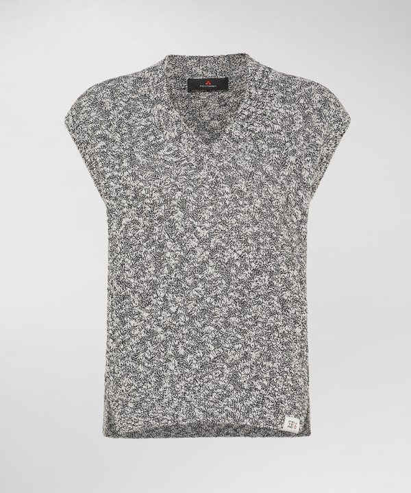 Stranded cotton cable-knit vest - Peuterey
