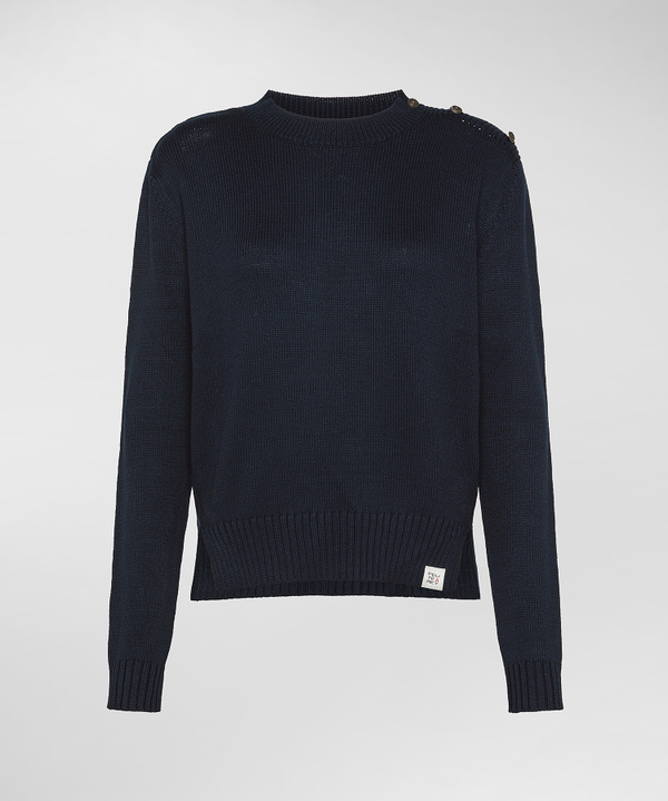 Stand-up collar sweater with jewel buttons - Peuterey