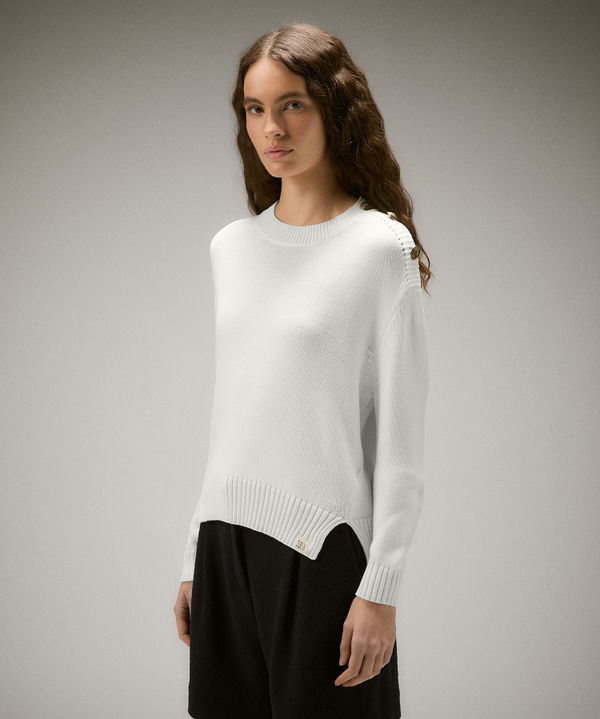 Stand-up collar sweater with jewel buttons - Peuterey