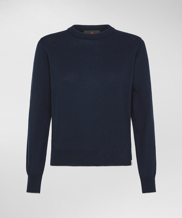 Cotton crepe sweater with lurex details - Peuterey
