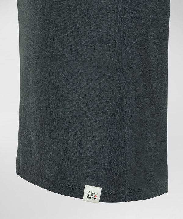 Lyocel and linen wide collar t-shirt - Peuterey