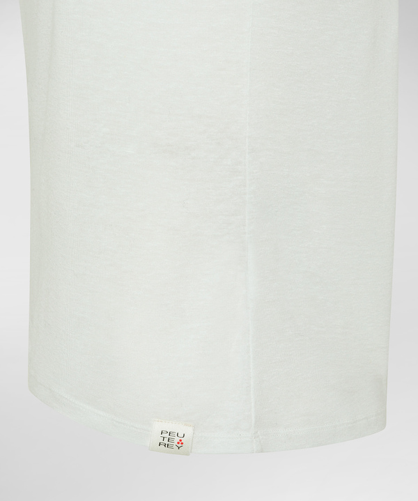 T-Shirt mit Rundhalsausschnitt aus Lyocell und Leinen - Peuterey