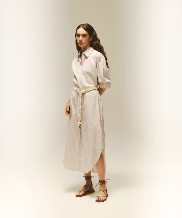 Striped cotton blend chemisier - Peuterey
