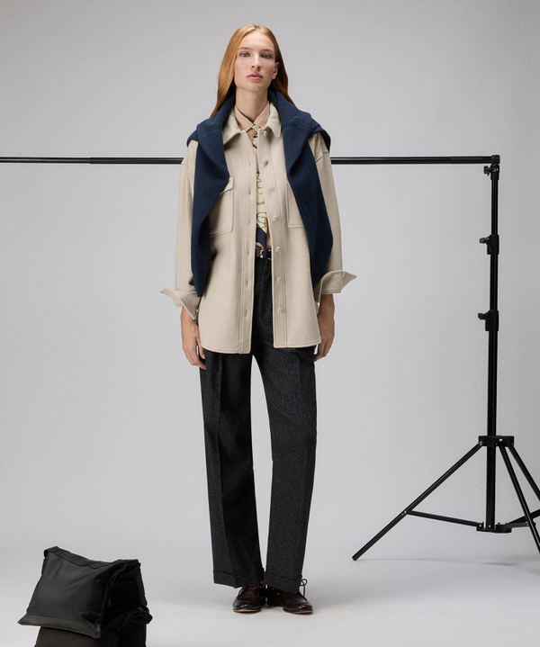 Oversize wool-blend cloth shirt - Peuterey