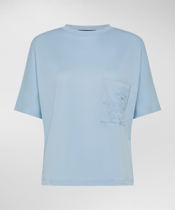 T-shirt with kimono shoulder and pocket with printed detail - Peuterey