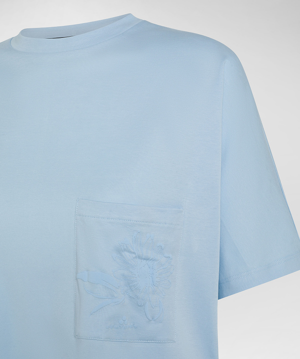 T-shirt with kimono shoulder and pocket with printed detail - Peuterey